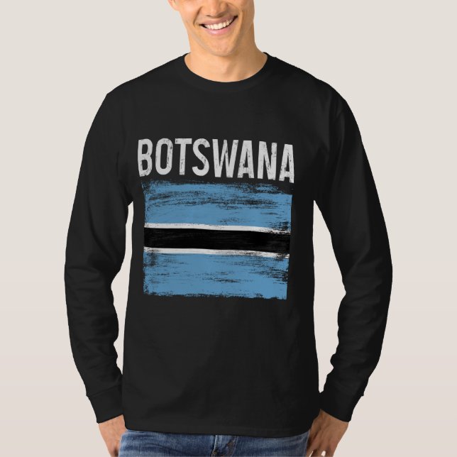 Camiseta Bandeira do Orgulho Botsuana Raízes Africanas Heri (Frente)
