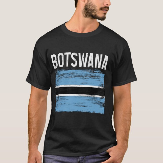 Camiseta Bandeira do Orgulho Botsuana Raízes Africanas Heri (Frente)