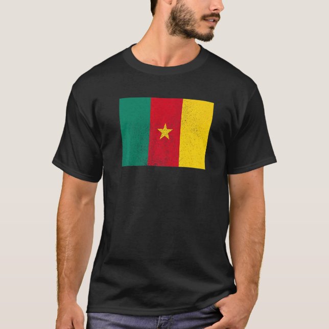 Camiseta Bandeira do Orgulho Camarões, Camarões, Camarões (Frente)