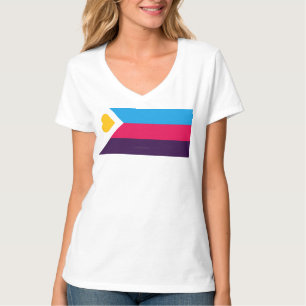 Camiseta Bandeira do orgulho da poliamoria tricolor do Slip