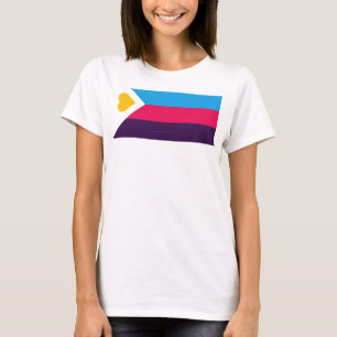 Camiseta Bandeira do orgulho da poliamoridade tricolor do S