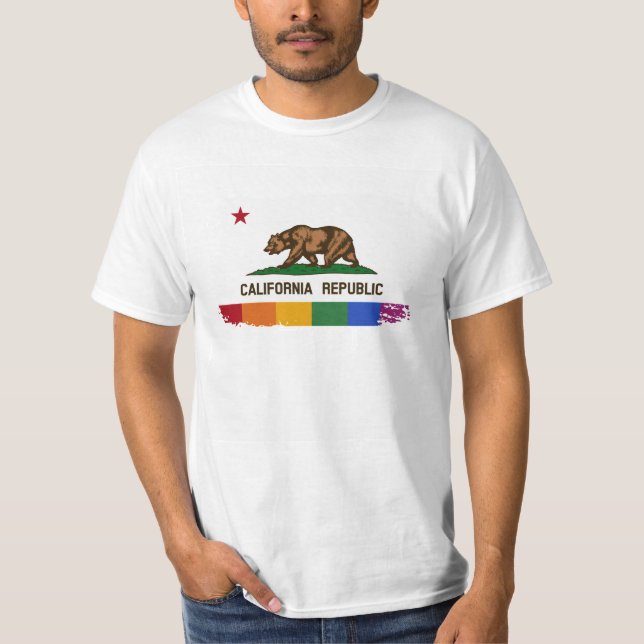 CAMISETA BANDEIRA DO ORGULHO DE CALIFÓRNIA - .PNG (Frente)