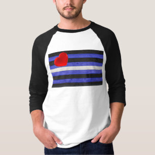 Camiseta bandeira do orgulho de couro SlipperyJoe's preta a