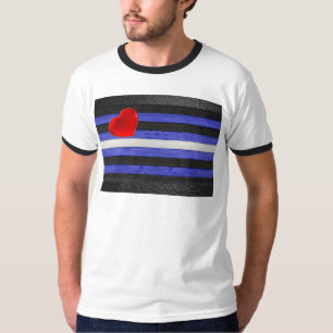 Camiseta bandeira do orgulho de couro SlipperyJoe's preta a
