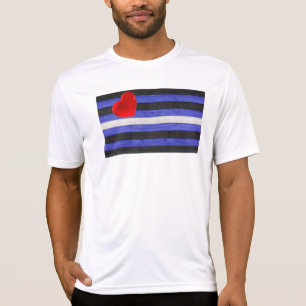 Camiseta Bandeira do orgulho de couro SlipperyJoe's preta a