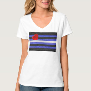Camiseta bandeira do orgulho de couro SlipperyJoe's preto a