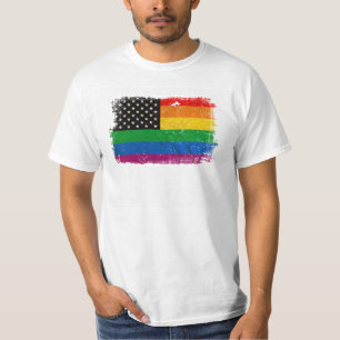 Camiseta Bandeira do orgulho de Gaymerican