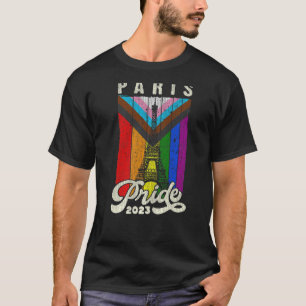Camiseta Bandeira do Orgulho de Paris 2023 da Torre Eiffel