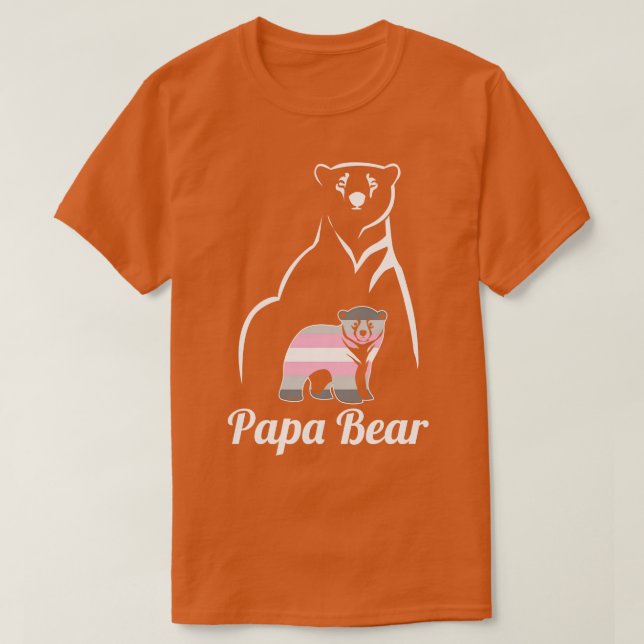 Camiseta Bandeira do Orgulho Demigender do Papa Urso Demige (Frente do Design)