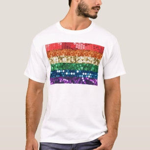 Camiseta bandeira do orgulho do sequin
