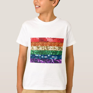 Camiseta bandeira do orgulho do sequin