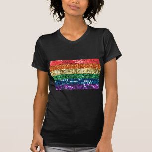 Camiseta bandeira do orgulho do sequin