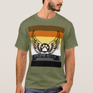 Camiseta Bandeira do Orgulho do Urso PUPS Rule Asas de Anjo