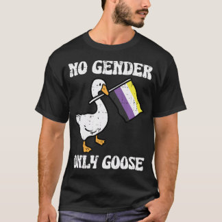 Camiseta Bandeira do Orgulho Enby de Ganso Sem Gênero Não B