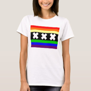 Camiseta Bandeira do orgulho gay de Amsterdão