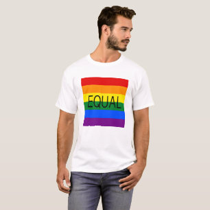 Camiseta Bandeira do Orgulho Gay EQUAL