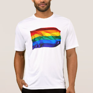 Camiseta Bandeira do orgulho gay SlipperyJoe's ondulando ve