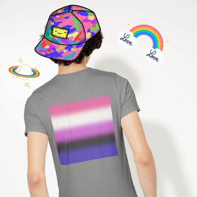 Camiseta Bandeira do Orgulho Genderfluid Gradiente - Bandei (Criador carregado)