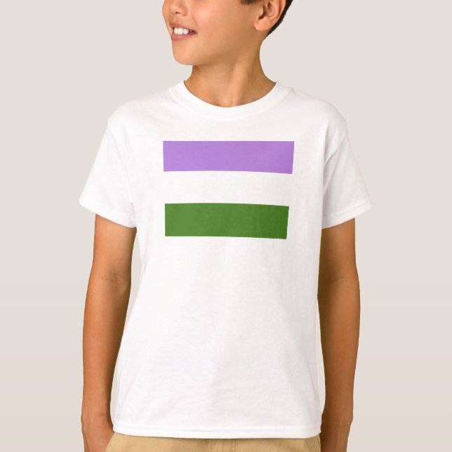 Camiseta Bandeira do Orgulho Genderqueer (Frente)
