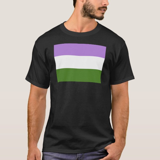 Camiseta Bandeira do Orgulho Genderqueer (Frente)