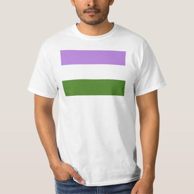 Camiseta Bandeira do Orgulho Genderqueer (Frente)
