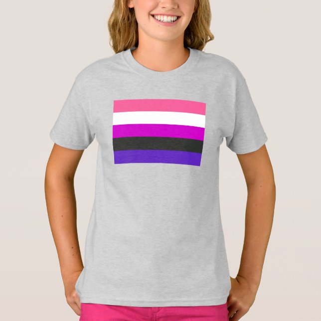 Camiseta Bandeira do Orgulho Gênerofluido (Frente)