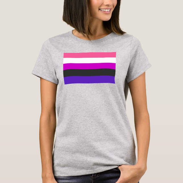 Camiseta Bandeira do Orgulho Gênerofluido (Frente)