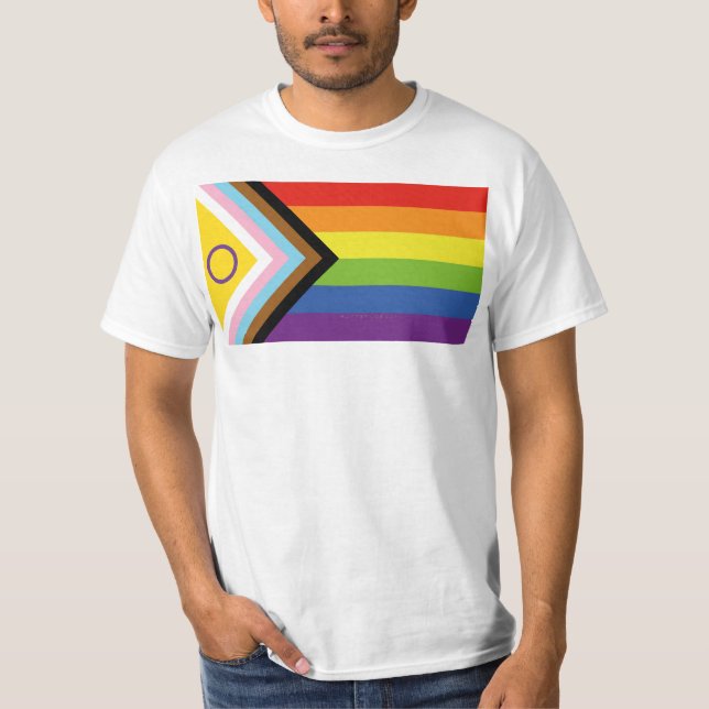 Camiseta Bandeira do orgulho intersexo SlipperyJoe's fundo  (Frente)