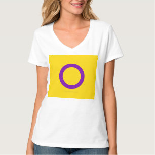 Camiseta Bandeira do orgulho intersexo SlipperyJoe's fundo 