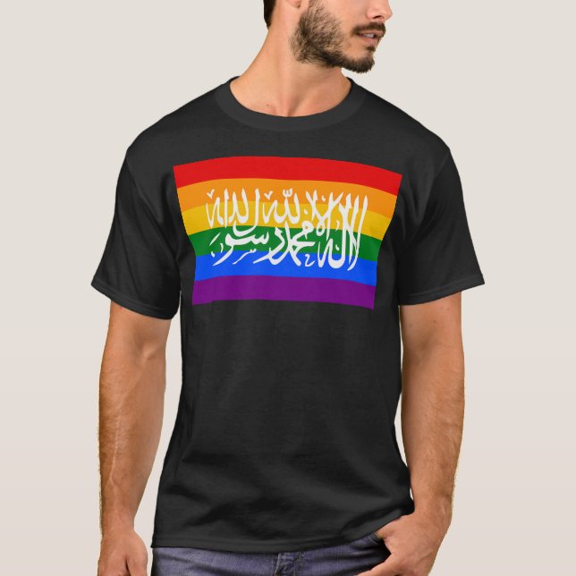 Camiseta Bandeira do Orgulho Islâmico. (Frente)