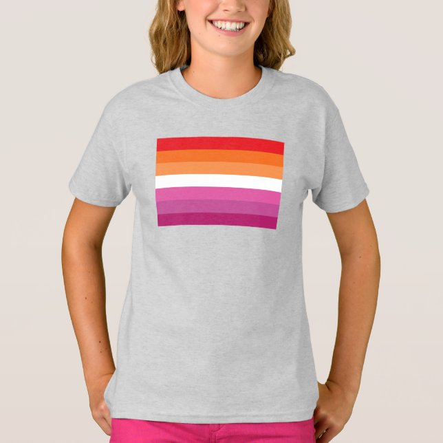 Camiseta Bandeira do Orgulho Lésbico (Frente)