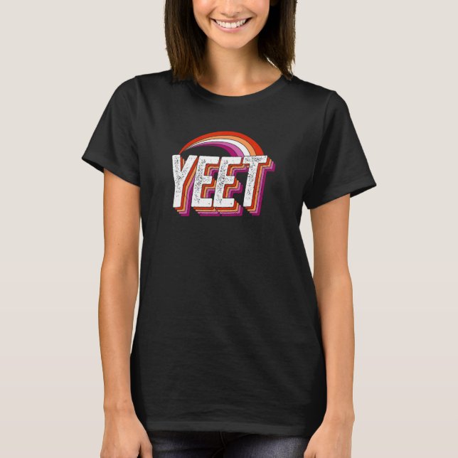 Camiseta Bandeira do Orgulho Lésbico Arco-íris Meme Millenn (Frente)