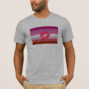 Camiseta Bandeira do Orgulho Lésbico de Batom