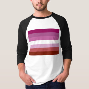 Camiseta bandeira do orgulho lésbico feminino da SlipperyJo