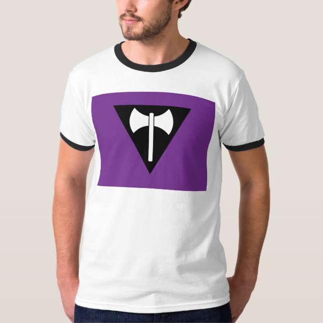 Camiseta bandeira do orgulho lésbico SlipperyJoe feminista  (Frente)