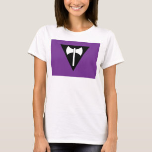 Camiseta bandeira do orgulho lésbico SlipperyJoe feminista 