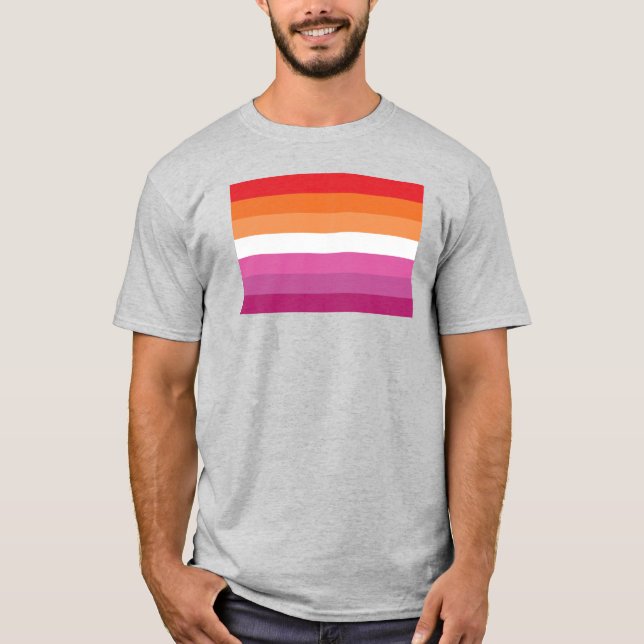 Camiseta Bandeira do Orgulho Lésbico (Sunset) (Frente)