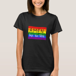Camiseta Bandeira do Orgulho LGBT Amen Sep Sin Tilde  2