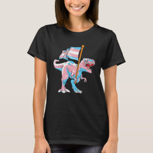 Camiseta Bandeira do Orgulho LGBT Trans Rex Dinossauro Tran