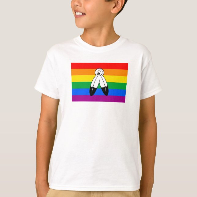 Camiseta Bandeira do Orgulho LGBTQ+ com Duas Espírito (Frente)