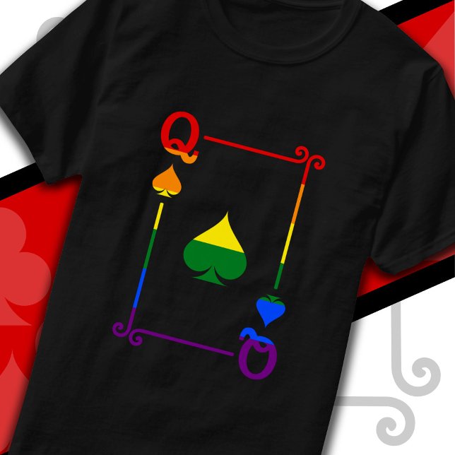 Camiseta Bandeira do Orgulho LGBTQ Tocando Cartões (Criador carregado)