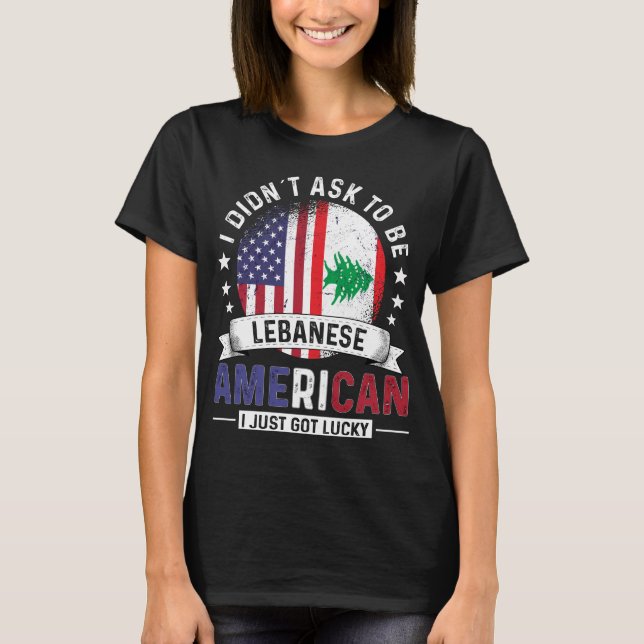 Camiseta Bandeira do Orgulho Libanês-Americano (Frente)