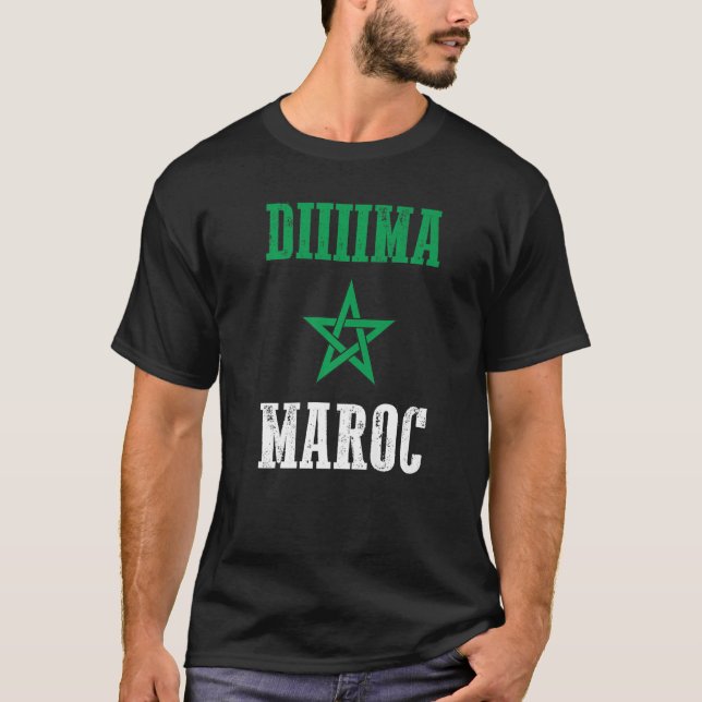 Camiseta Bandeira do Orgulho Marroquino Dima Maroc (Frente)