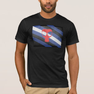 CAMISETA BANDEIRA DO ORGULHO MÁSCARA DE GÁS