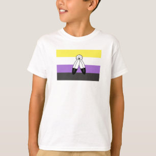 Camiseta Bandeira do Orgulho Não-Binário com Dois Espíri