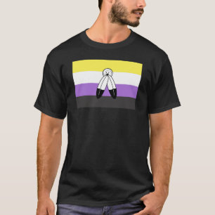 Camiseta Bandeira do Orgulho Não-Binário com Dois Espíri