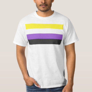Camiseta Bandeira do Orgulho Não Binário da SlipperyJoe's a