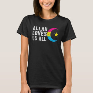 Camiseta Bandeira do Orgulho Pansexual da lua Hilal Islã