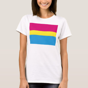 Camiseta bandeira do orgulho pansexual SlipperyJoe rosa âmb