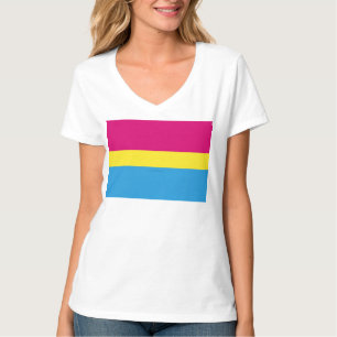 Camiseta bandeira do orgulho pansexual SlipperyJoe rosa âmb